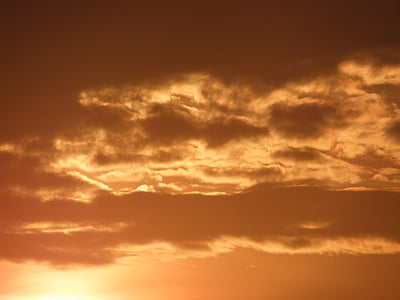 zonsopgang, wolken, hemel, stemming, rood, Oranje, wolk