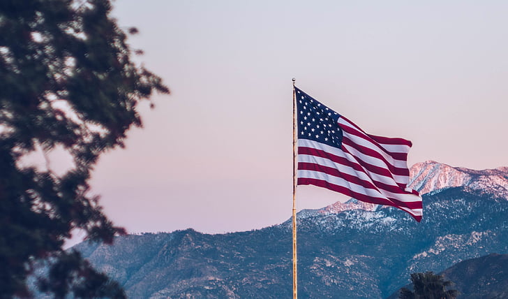 nature, paysage, drapeau, souveraineté, démocratie, États-Unis, montagne