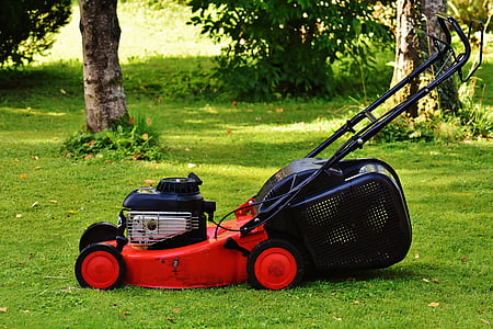 lawn mower, gardening, mow, cut grass, grass surface, garden, lawn mowing