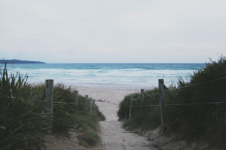 Plaża, horyzont, Natura, Ocean, ścieżka, piasek, morze