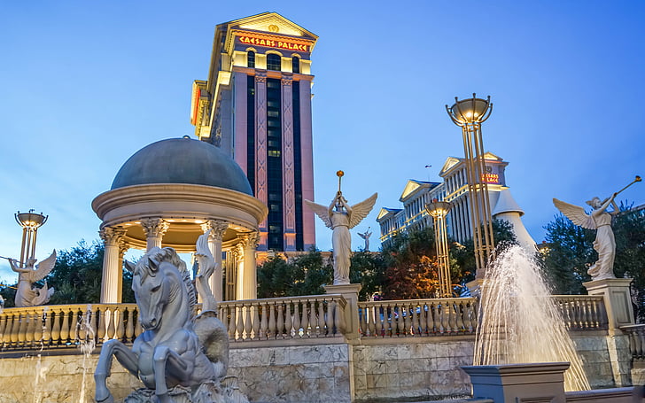 caesars palace, casino, las vegas, hotel, architecture, fountain, travel
