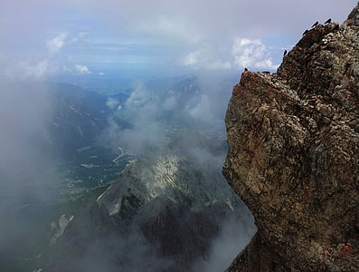 Zugspitze, roccia, uccelli, alpinismo, escursionismo, vertice, alpino