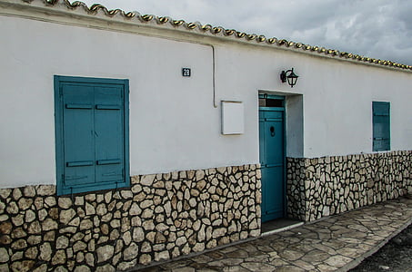 Chipre, Paralimni, casa velha, tradicional, arquitetura, pedra, rural
