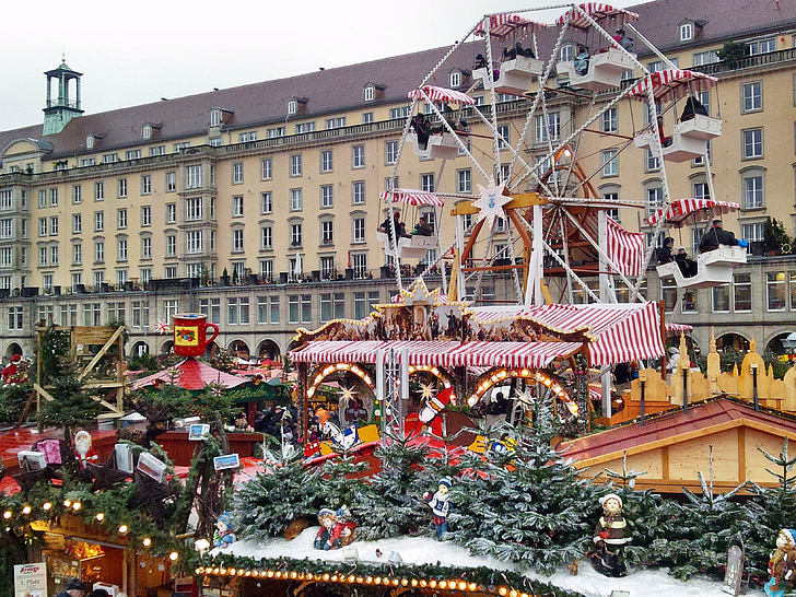 Dresdner striezelmarkt 2012, jul, Festival, familien hurtigt, julemanden, festlig, vinter