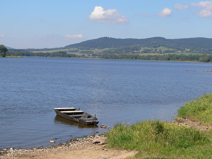 lipno lake, water, lake, landscape, natural water, rest, boot