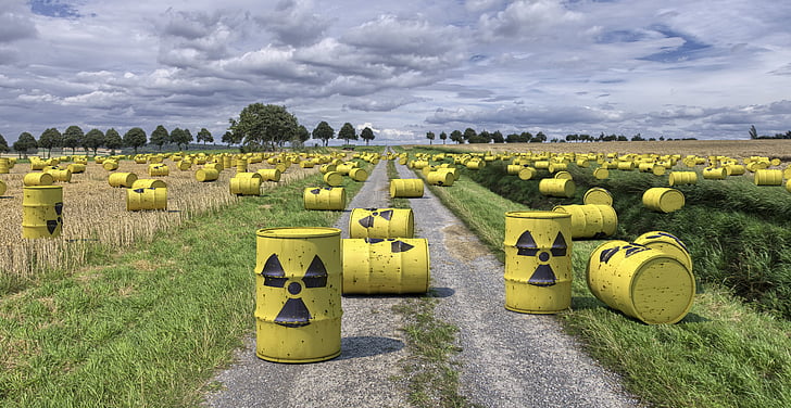 nuclear waste, radioactive trash, for final, nuclear waste casks, barrels, composing, garbage