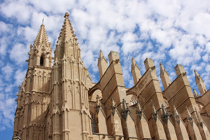 Mallorca, katedralen, Palma, bygge, arkitektur, kirke, Spania