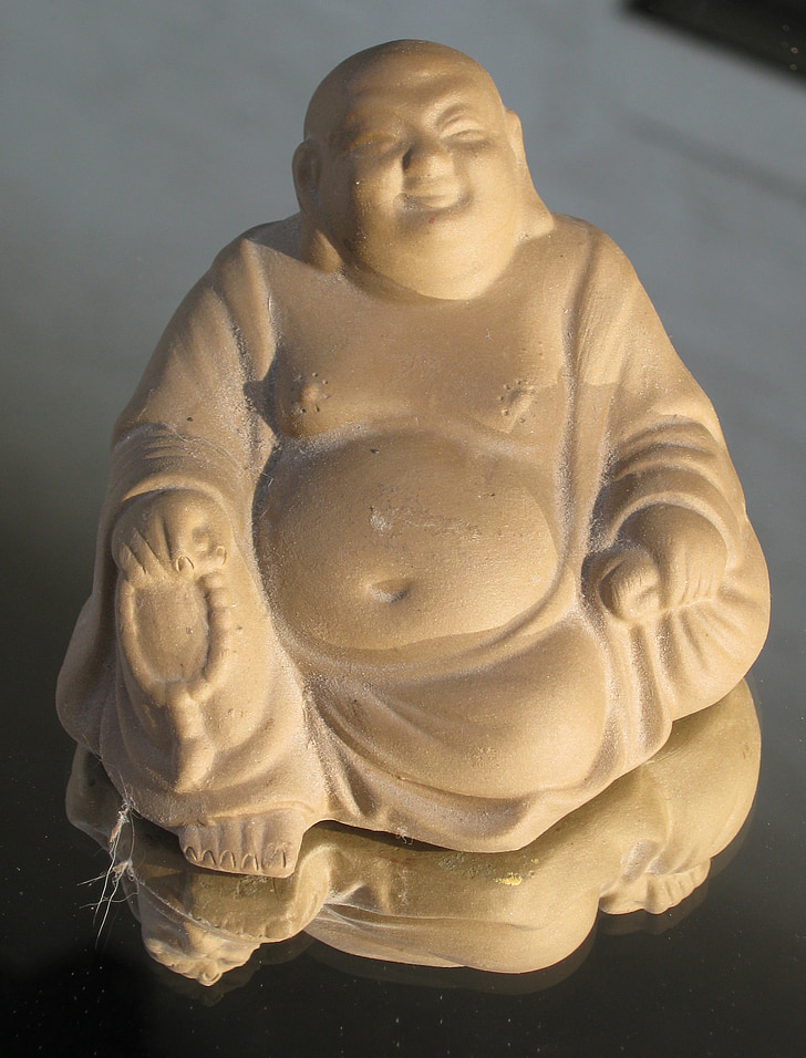 Buda, riure, assolellat, dansa del ventre, estàtua, escultura