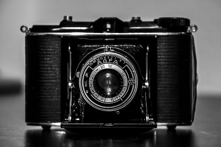 kamera, fotokamera, gamle, vintage, fotografi, fotografering, retro