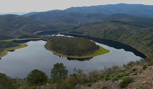 Meander, rivier, natuur, water, landschap, Spanje, Extremadura