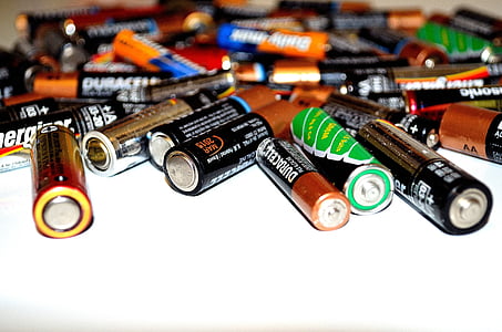 batteri, återvinning, energi, batterier, uppladdningsbara, makro, bakgrund