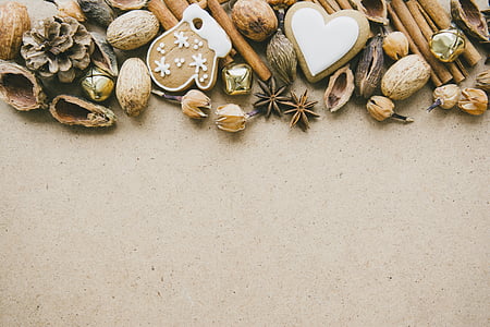 photo, sea, shells, sand, christmas, food, nut