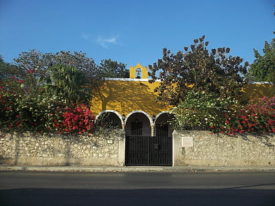 Yucatan, Messico, cielo, nuvole, ingresso, Casa, Casa