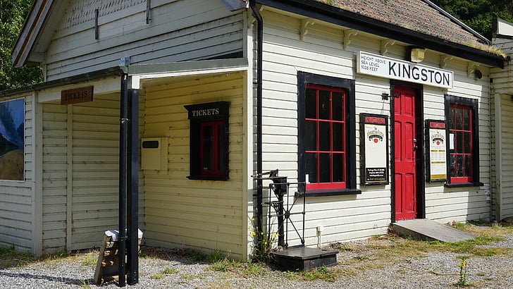 Kingston, Stasiun kereta api tua, bangunan Stasiun, secara historis, Selandia Baru, Pulau Selatan, Matikan