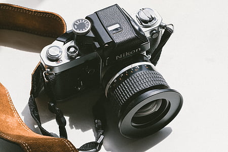 nero, fotocamera, lente, fotografia, cinturino, accessorio, fotocamera - attrezzature fotografiche