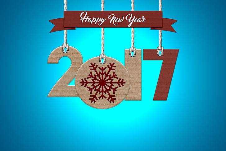 Ευτυχισμένος ο καινούριος χρόνος, 2017, κόμμα, τέχνη, κάρτα, φόντο, Χριστούγεννα