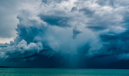 イタリア, gewitterstimmung, 海, 雲, 雨