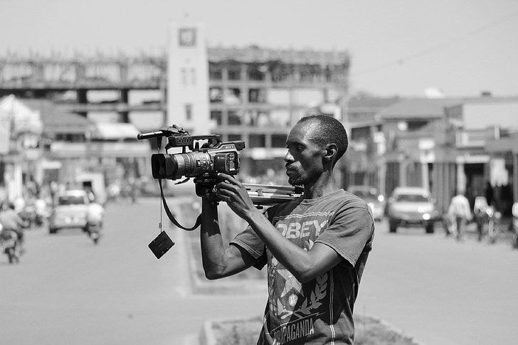 journalist, kameramand, Uganda, Mbale, medier, Afrika, Nyheder