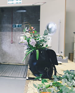 rygsæk, dekoration, flora, blomst arrangement, blomster, tabel