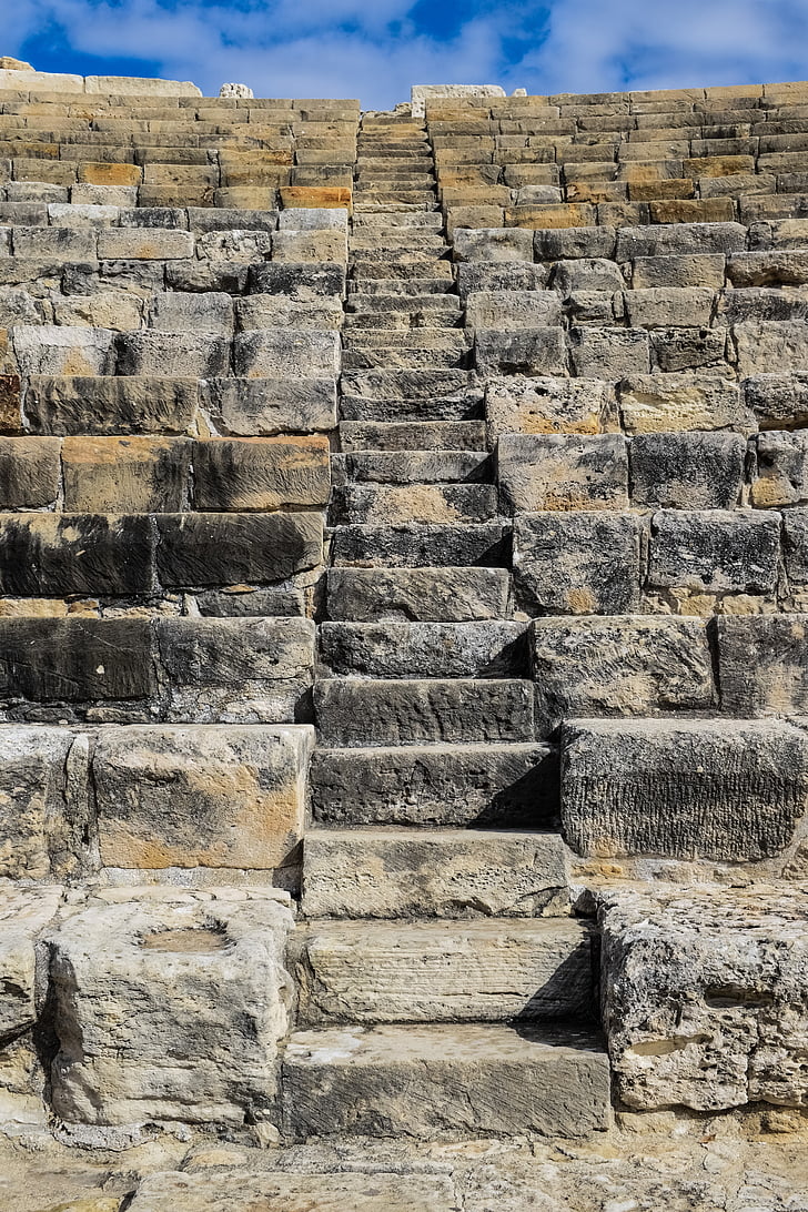 Trepp taevasse, trepid, seista, Ancient theatre, Kourion, Küpros, edu