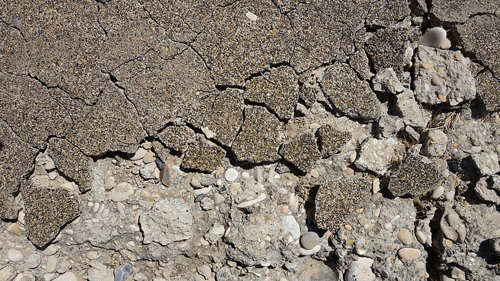 beton, Cuaca, lama, erosi, permukaan, pola