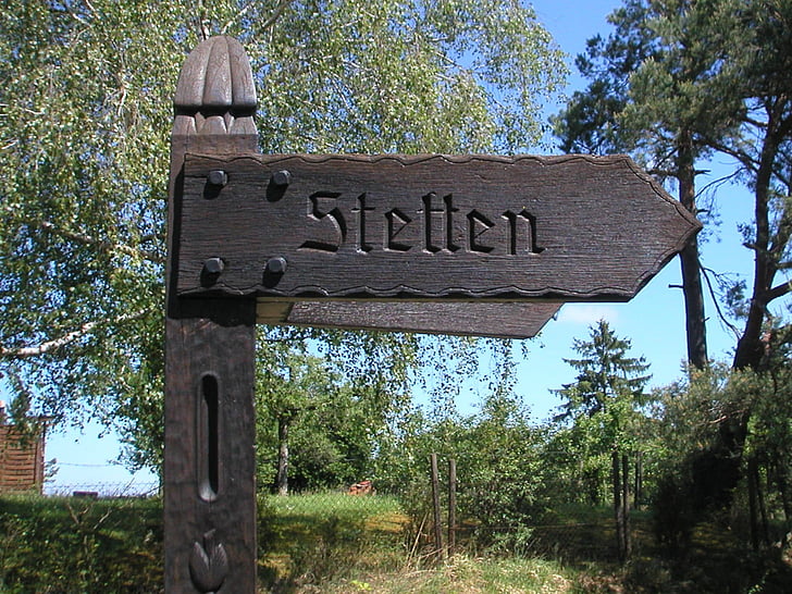 directory, signposts, wood, remstal, stetten, germany, sign