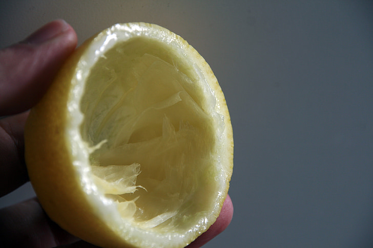 レモンの皮, 中に, イエロー, 健康的です, 新鮮です, 食品, フルーツ