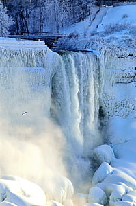 Svadobný závoj patrí, Niagara, zimné, Príroda, sneh, ľad, mrazené