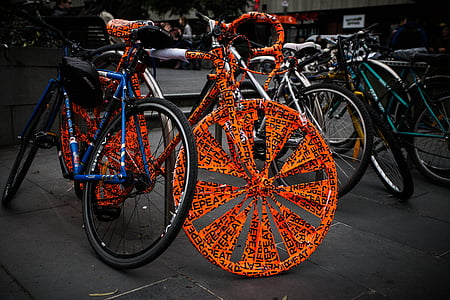 krāsains, Melbourne, velosipēdu, velosipēds, cikls, aktivitāte, āra