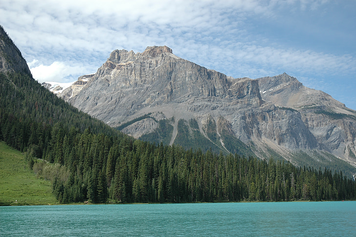 Emerald lake, Rocky mountains, Kanāda, ezers, parks, meža, ainava