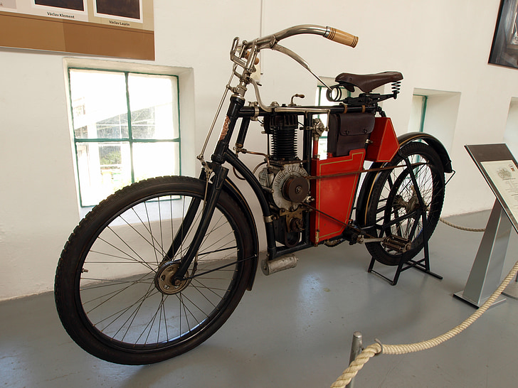 Laurin i klement, 1903, cicle, moto, vell, oldster, exposició