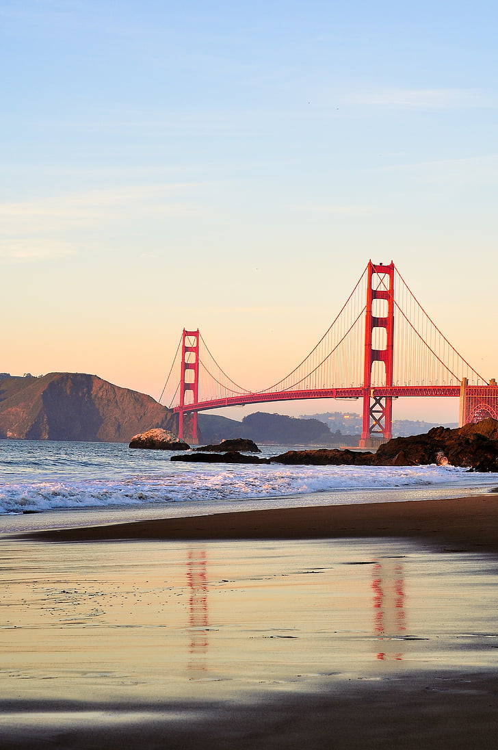San, Francisco, pont, océan, mer, Sky, Golden gate bridge