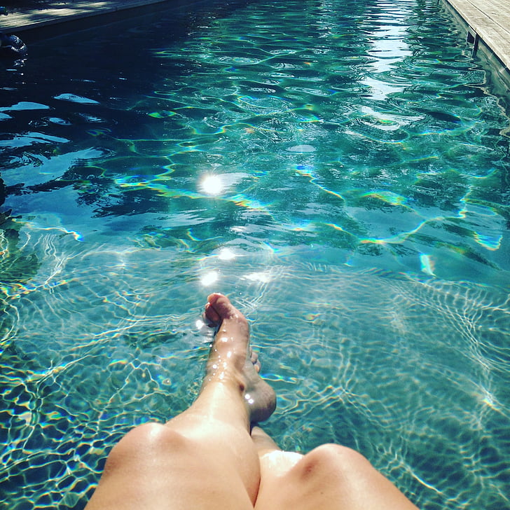 piscina, l'aigua, l'estiu, Natació, nedar, blau, Reflexions
