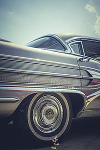 bil, Chrome, Classic, linjer, veteranbil, retro, vintage