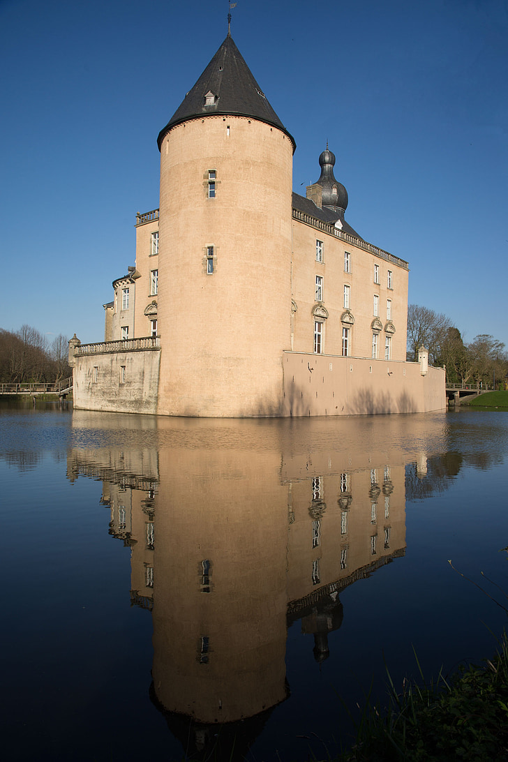 water, lake, castle, tower, mirroring, gemen, borken
