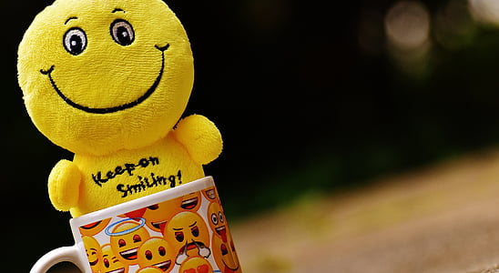 Smileys, Coupe, jaune, drôle, joie, émoticône, Emoji