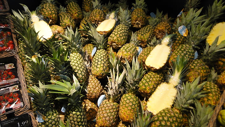 fruit, pineapple, supermarket, food, freshness, tropical Climate, nature