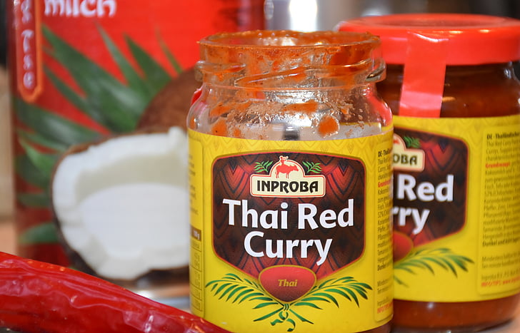 Thai curry, Wklej, przyprawa, Sharp, Chili, ostrość, czerwony