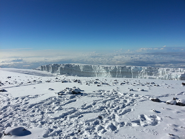 Kilimanjaro, Mount, sneeuw, snowclad, avontuur, Bue hemel, Afrika