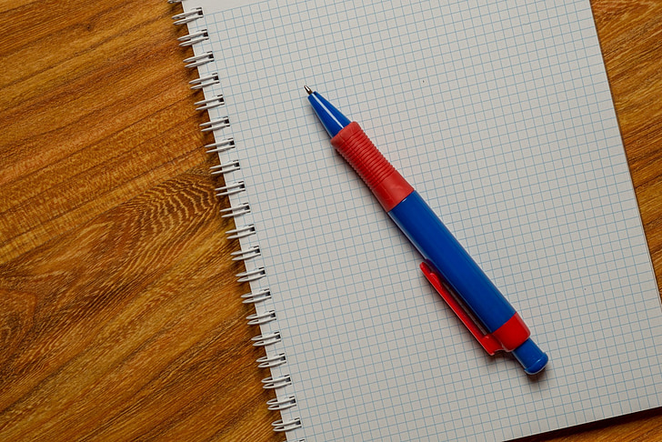 długopis, notatki, stron, papieru, tło, Linia, żółty