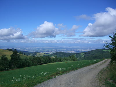 away, trail, outlook, black forest, rhine valley, view, wide