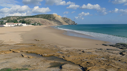 Luz bay, Алгарве, Португалия, море, плаж, небе, Шор