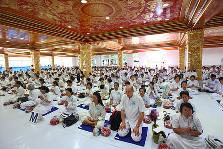 budisme, Temple, pregant, budistes, persones, Tailàndia, Àsia
