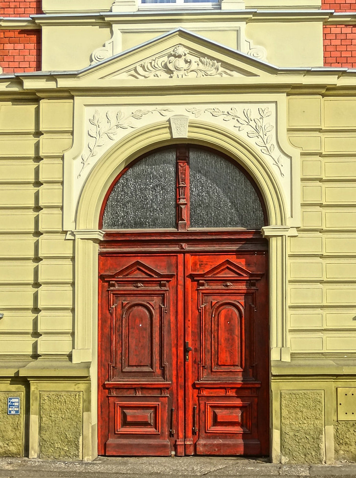 Bydgoszcz, portál, ajtó, bejárat, történelmi, épület, építészet