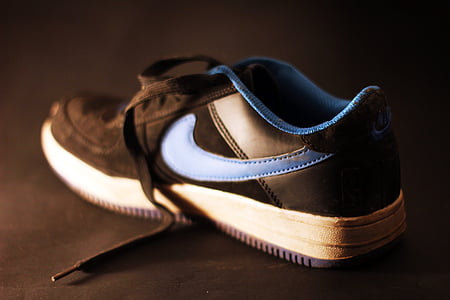 sneakers, Nike, svart, mode, skor, pojkens, skor