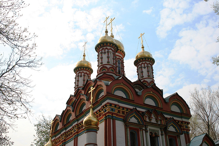 church, building, architecture, religion, multicolored, towers, cupolas