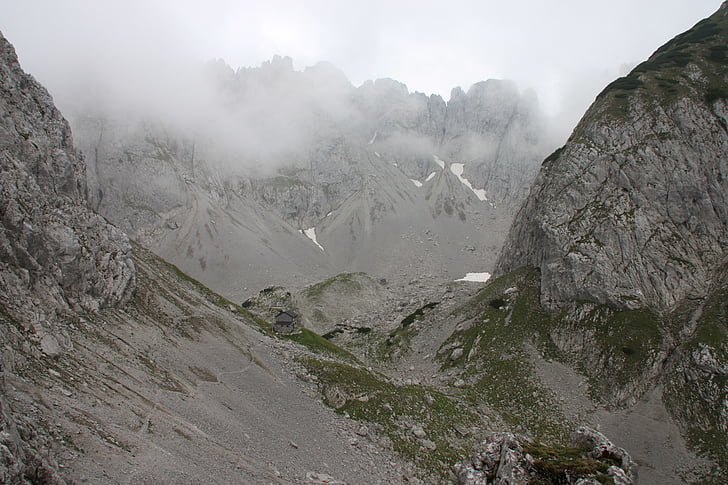 niebla, montañas, wilderkaiser, Alpine, montañas de Kaiser
