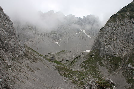 fog, mountains, wilderkaiser, alpine, kaiser mountains