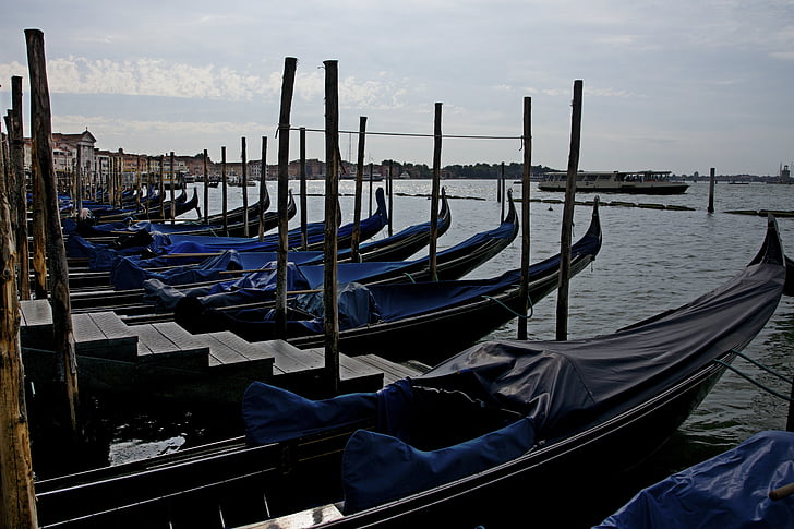 Venezia, Wenecja, Latem, gondola, Włochy, Wenecja - Włochy, kanał