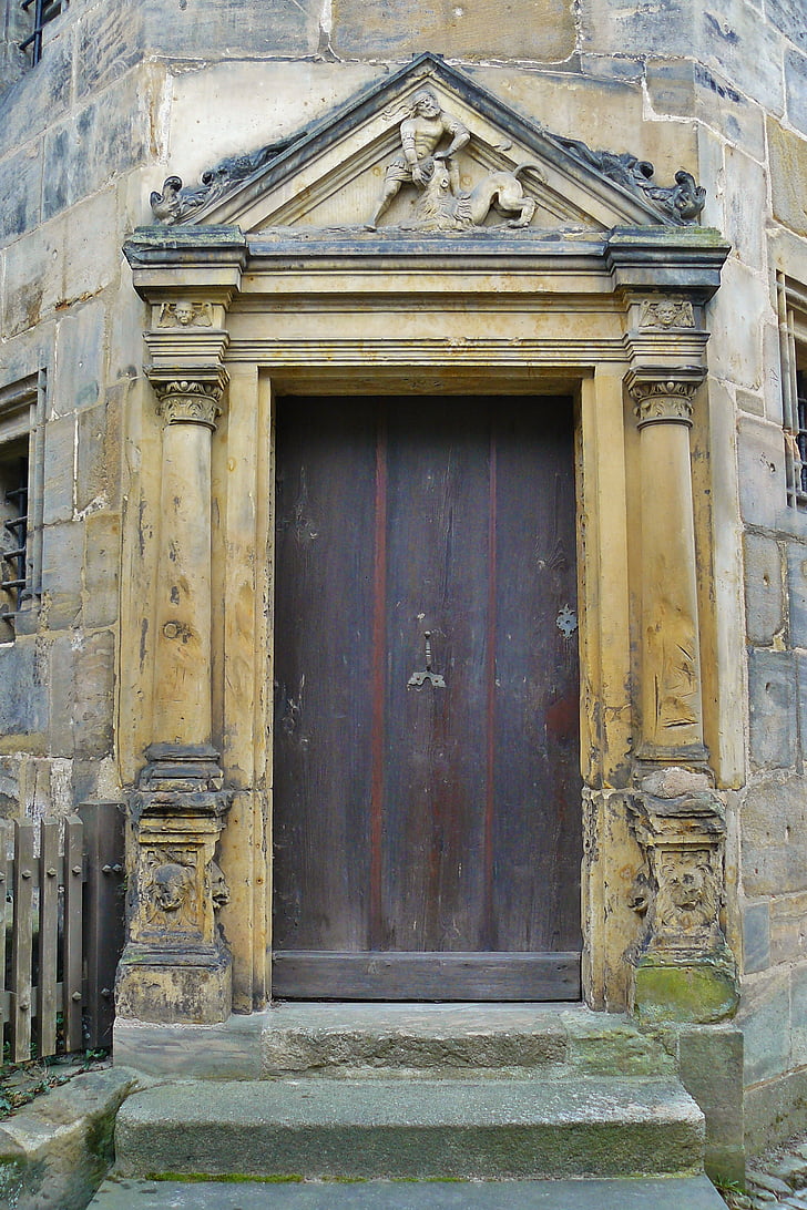 Bamberg, dveře, vstup, Architektura, portál, historicky, dveře kostela